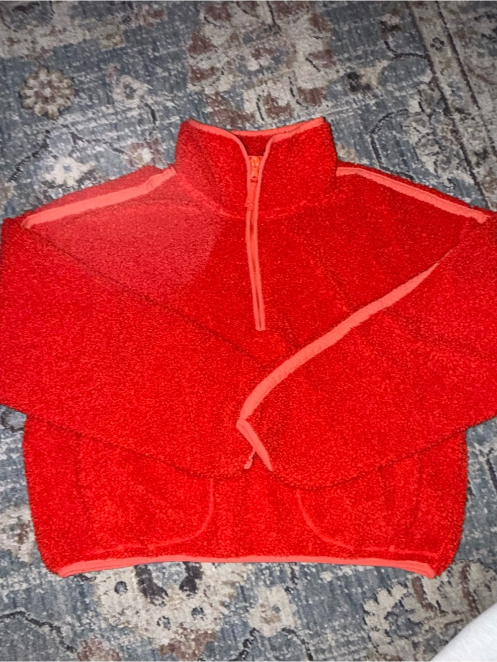 Old Navy Red Sherpa Half-Zip Pullover
